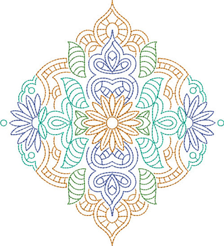 Flower Motif Machine Embroidery Design