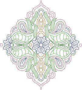 Picture of Flower Motif Machine Embroidery Design