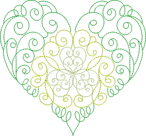 Swirl Heart Machine Embroidery Design