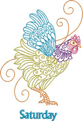 Saturday Rooster Machine Embroidery Design