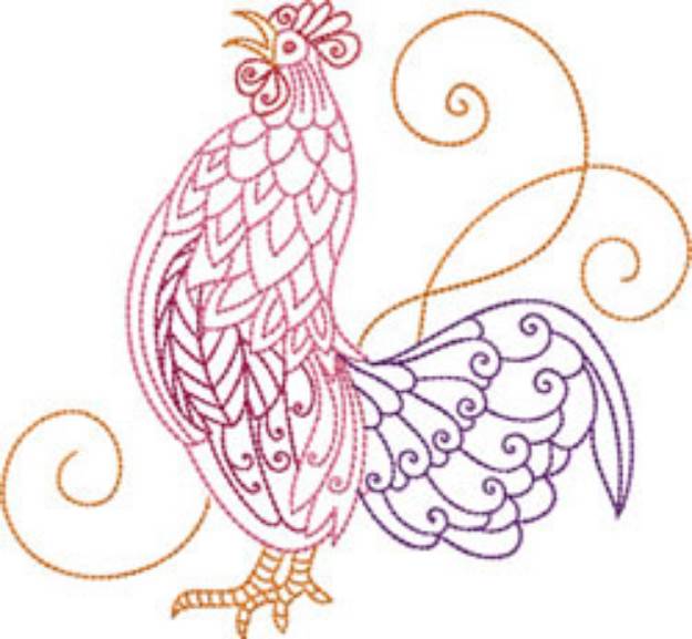 Picture of Rooster Machine Embroidery Design