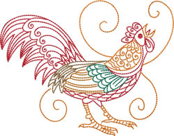 Roosting Rooster Machine Embroidery Design