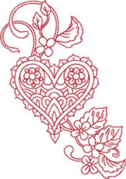 Picture of Valentines Heart Machine Embroidery Design