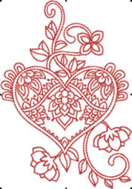 Picture of Valentines Heart Machine Embroidery Design