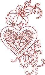 Valentine Flower Machine Embroidery Design