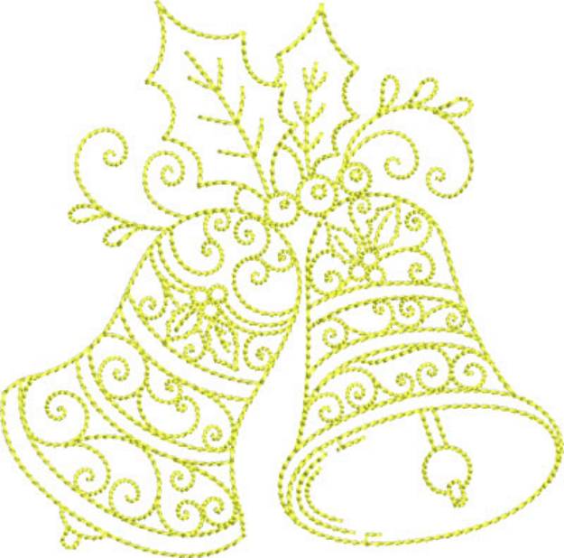 Picture of Holly Christmas Bells Machine Embroidery Design