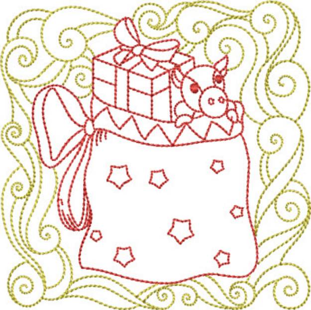 Picture of Redwork Toy Bag Machine Embroidery Design