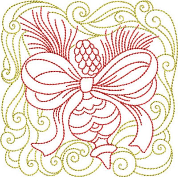 Picture of Redwork Christmas Ornaments Machine Embroidery Design
