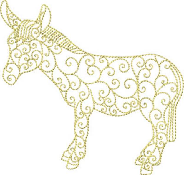 Picture of Redwork Donkey Machine Embroidery Design