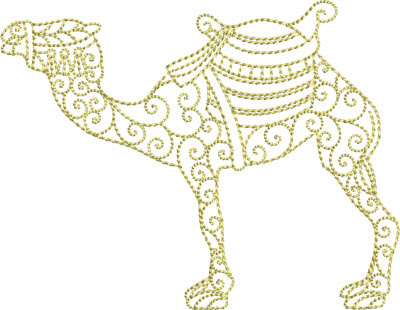 Redwork Camel Machine Embroidery Design