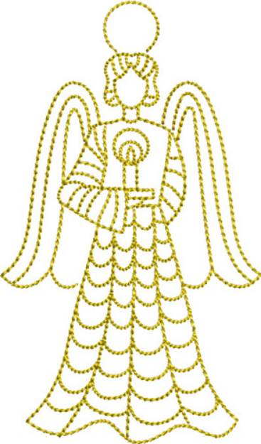 Picture of Redwork Christmas Angel Machine Embroidery Design