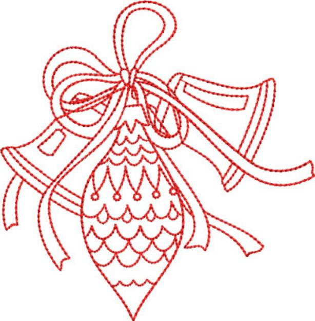 Picture of Redwork Christmas Bells Machine Embroidery Design