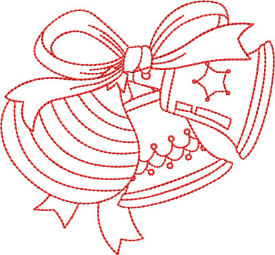 Christmas Bulbs and Bells Machine Embroidery Design