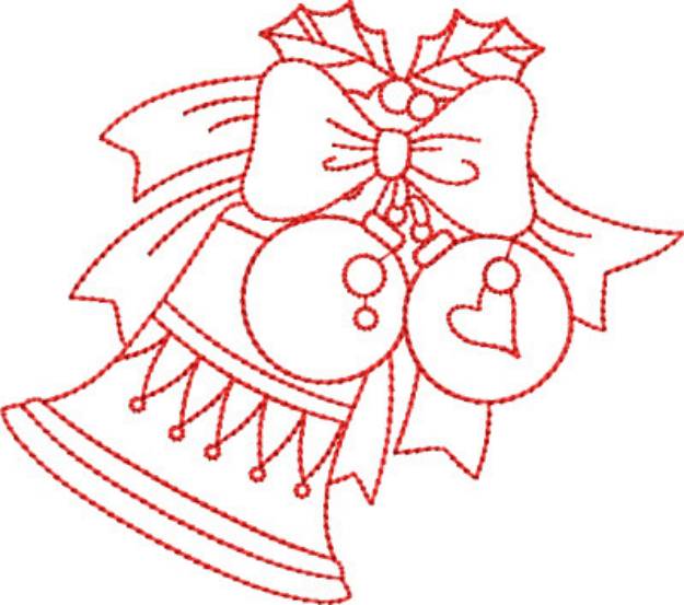 Picture of Redwork Christmas Decorations Machine Embroidery Design