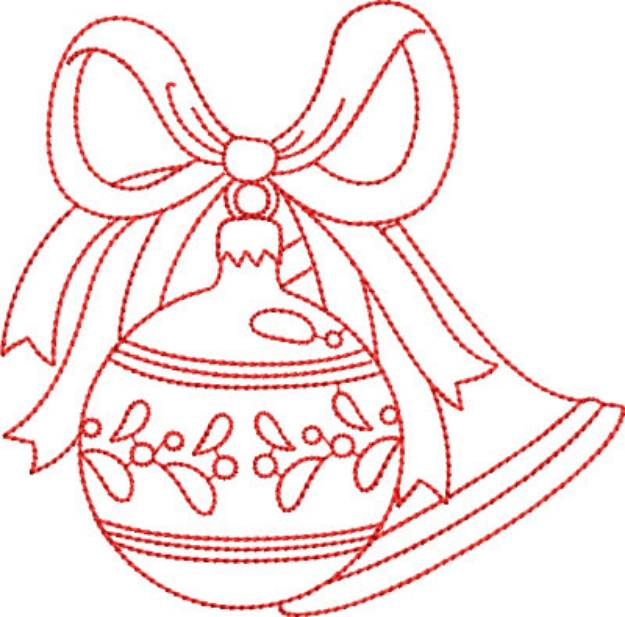 Picture of Redwork Christmas Bulbs Machine Embroidery Design