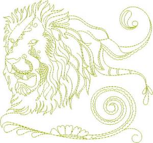 Picture of Roaring Lion Head Machine Embroidery Design