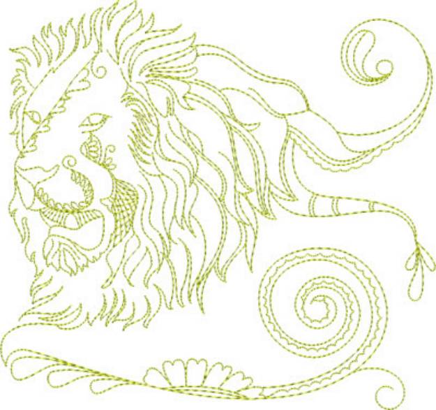 Picture of Roaring Lion Head Machine Embroidery Design