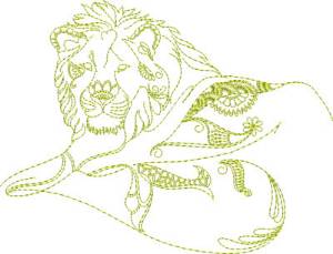 Picture of Redwork Lion