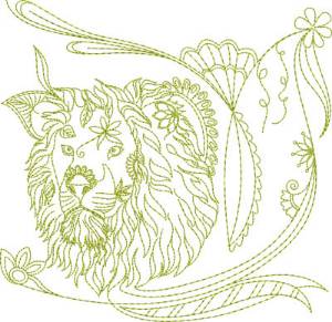 Picture of Redwork Lion