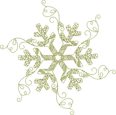 Redwork Snowflake Machine Embroidery Design