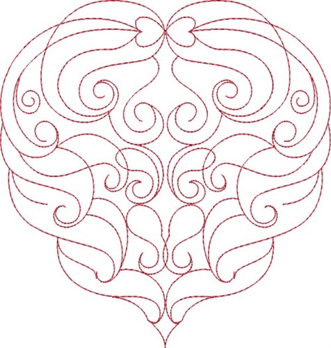 Swirly Heart Machine Embroidery Design