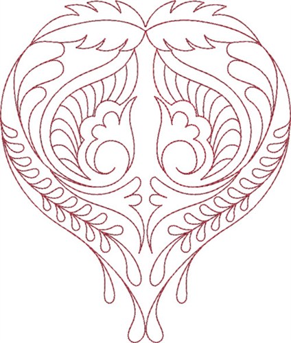 Hearts Swirls Machine Embroidery Design