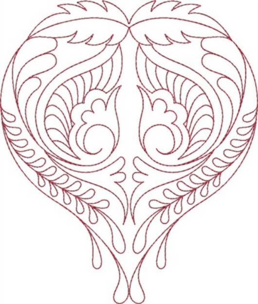 Picture of Hearts Swirls Machine Embroidery Design