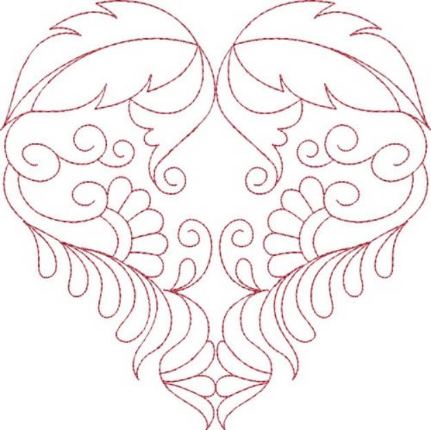 Picture of Beautiful Heart Machine Embroidery Design