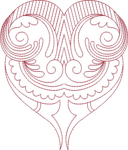 Big Swirl Heart Machine Embroidery Design