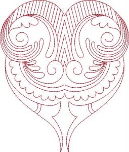 Picture of Big Swirl Heart Machine Embroidery Design