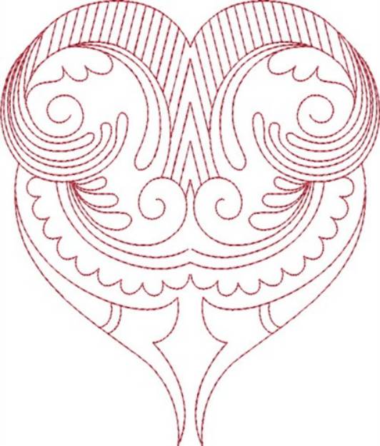 Picture of Big Swirl Heart Machine Embroidery Design