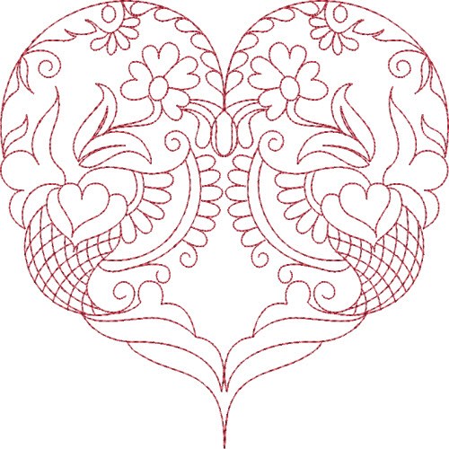 Heart Of Flowers Machine Embroidery Design