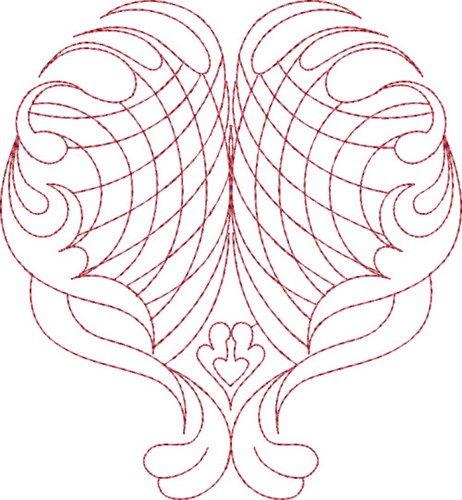 Romantic Heart Machine Embroidery Design