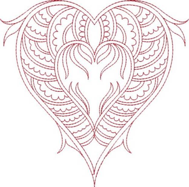Picture of Elegant Heart Machine Embroidery Design