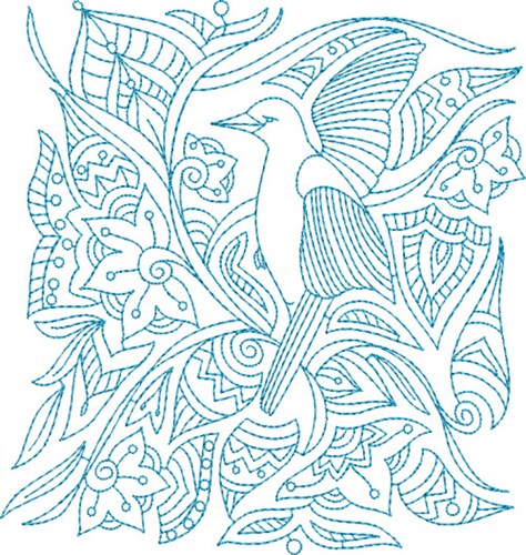 Fancy Bird Machine Embroidery Design