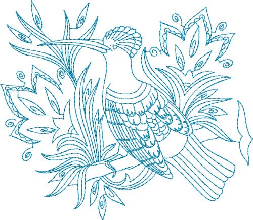 Fantasy Bird Machine Embroidery Design