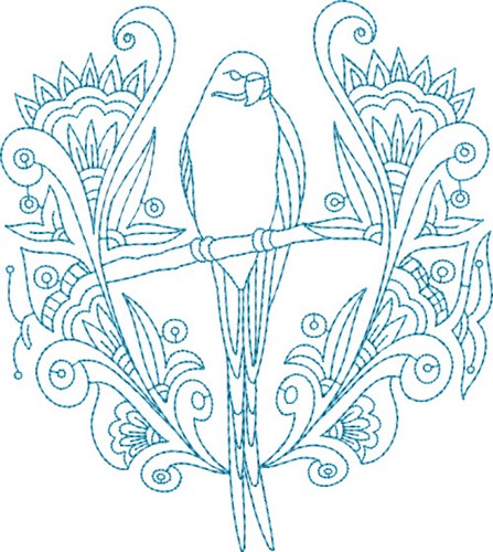 Tropical Bird Machine Embroidery Design