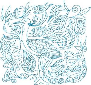 Picture of Heirloom Bird Machine Embroidery Design