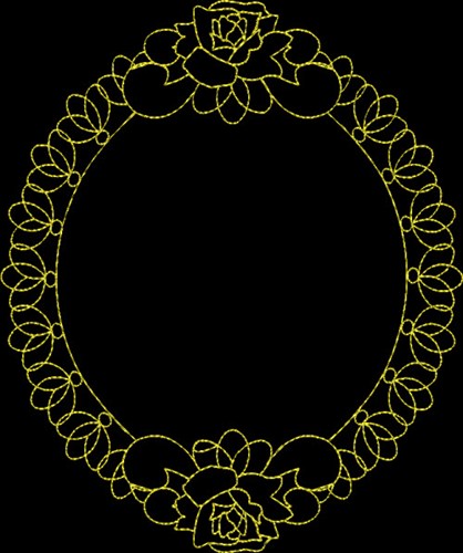 Floral Frame Machine Embroidery Design