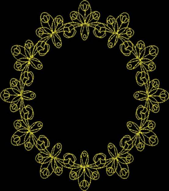 Picture of Frame Circle Machine Embroidery Design