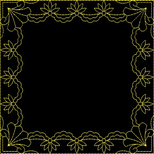 Rectangle Frame Machine Embroidery Design