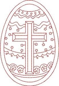 Picture of Redwork Cross Egg