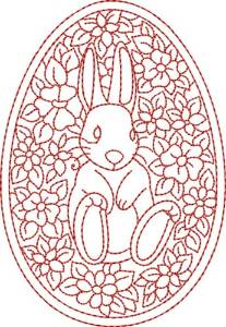 Picture of Redwork Bunny Machine Embroidery Design
