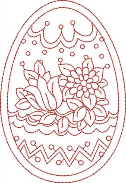 Picture of Floral Easter Egg Machine Embroidery Design