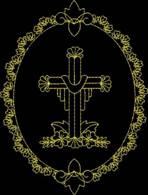 Picture of Religious Cross Machine Embroidery Design