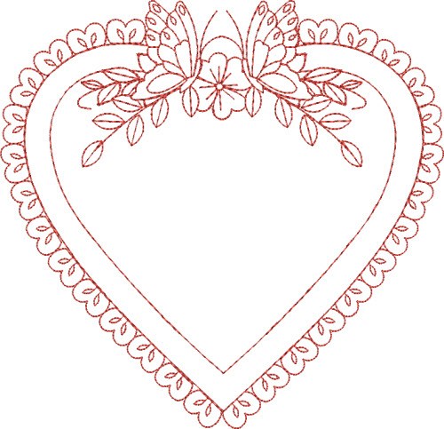 Heart Frame Machine Embroidery Design