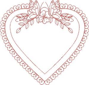 Picture of Heart Frame Machine Embroidery Design