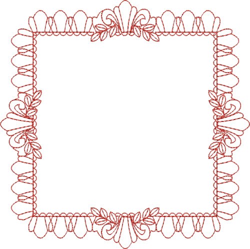 Redwork Frame Machine Embroidery Design