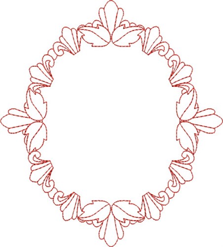 Oval Frame Machine Embroidery Design