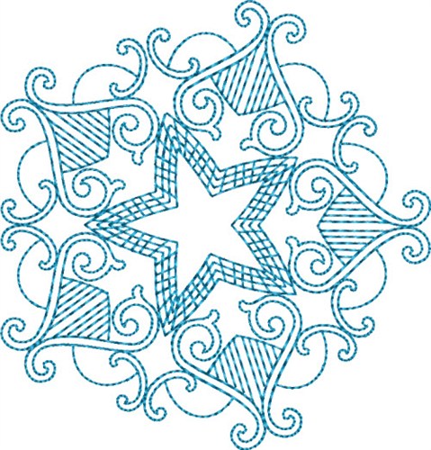 Fancy Star Machine Embroidery Design